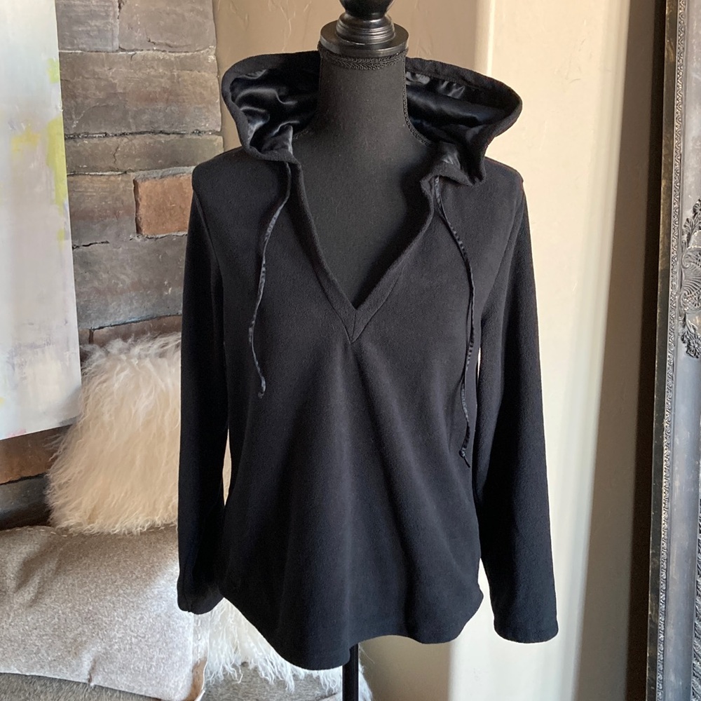 Lauren Ralph Lauren Black Fleece Hooded Top Hoodie
